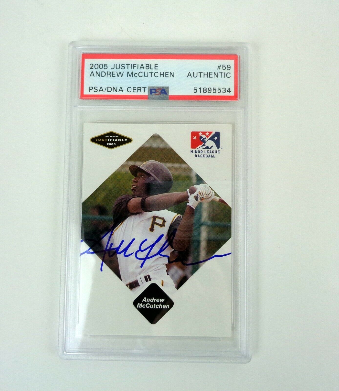 Andrew McCutchen 2005 Justifiable Signed Autograph RC Card W/ PSA/DNA  Slabbed COA – Nicks Sports Autographs