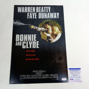 Faye Dunaway Signed Autograph Bonnie And Clyde Movie Poster With PSA/DNA COA B
