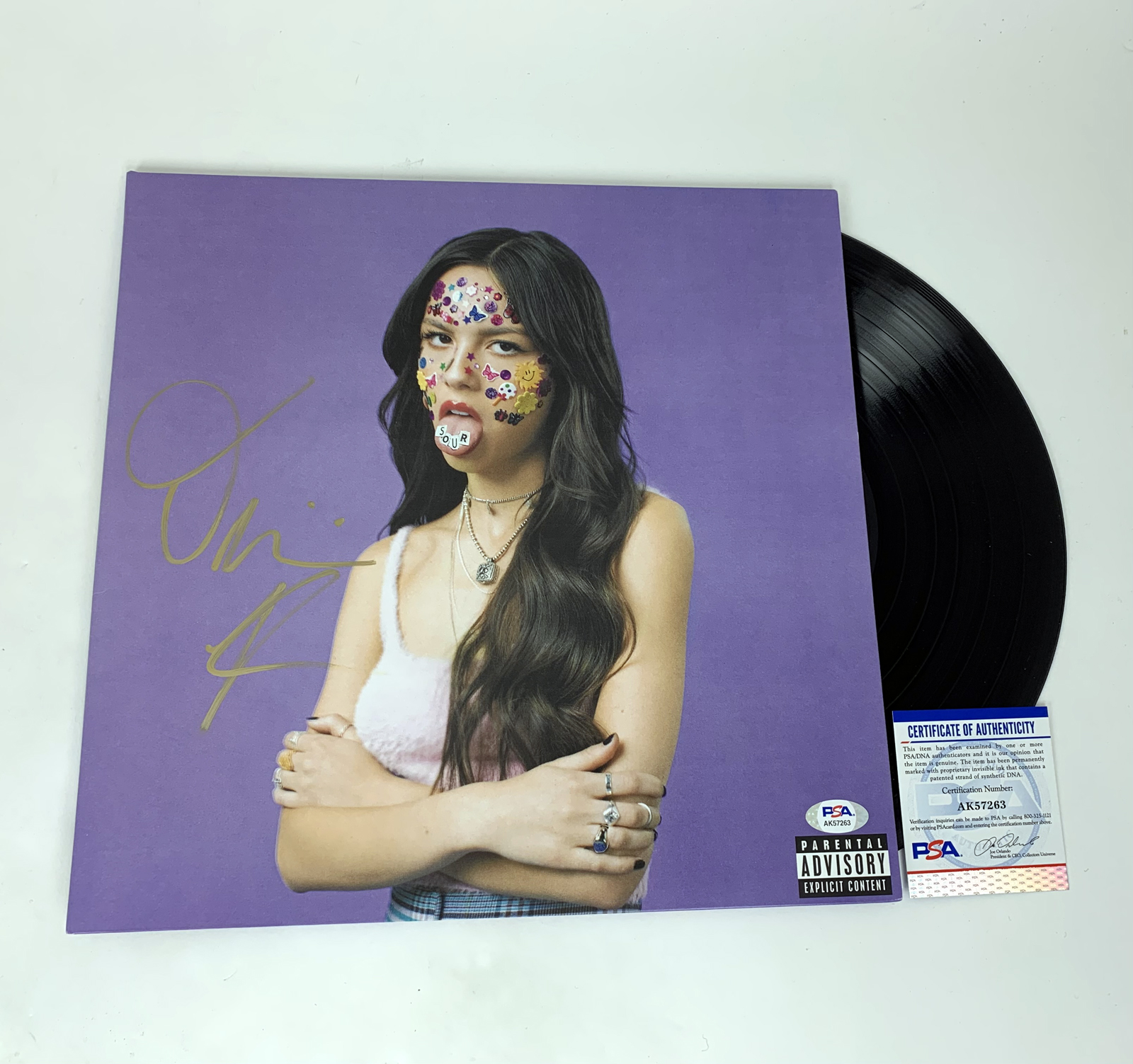Olivia Rodrigo Good For U Signed Autograph Sour Vinyl Record Album W/  PSA/DNA COA