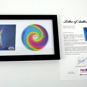 Coldplay Entire Band Signed Autograph Moon Music CD Framed With PSA/DNA COA