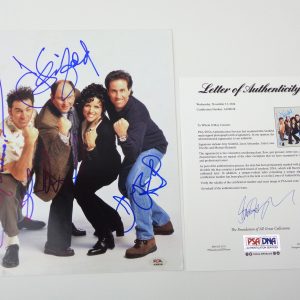 Seinfeld Full Cast Jerry Seinfeld Michael Richards Signed Autograph Photo With PSA/DNA COA A