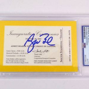 President George W Bush Signed Autograph Presidential Inauguration Ticket With PSA/DNA COA
