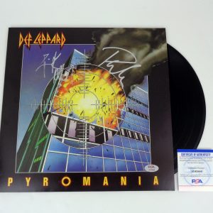 Def Leppard Signed Autograph Pyromania Vinyl Record Album With PSA/DNA COA