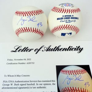 President George W Bush Signed Autograph MLB Baseball "43" Inscription With PSA/DNA COA
