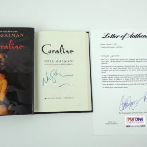 Neil Gaiman Signed Autograph Coraline 1st Edition Hardcover Book With PSA/DNA COA B