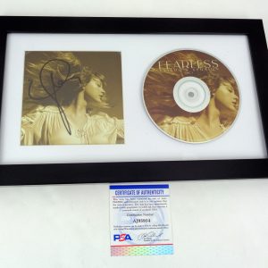 Taylor Swift Signed Autograph Fearless CD Framed With PSA/DNA COA B