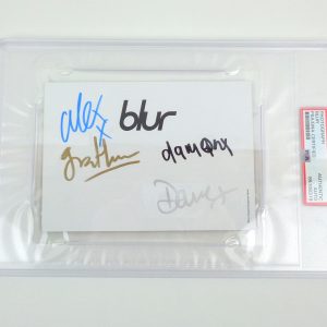 Blur Entire Band Damon Albarn Signed Autograph Photo With PSA/DNA Slabbed COA