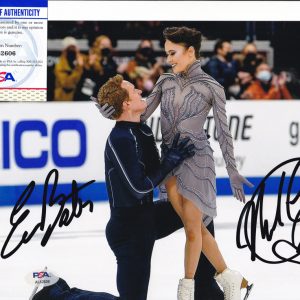 Madison Chock & Evan Bates USA 2022 Olympics Signed Autograph 8x10 Photo With PSA/DNA COA B