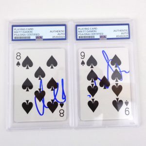 Matt Damon Signed Autograph Rounders Winning Hand Playing Cards With PSA/DNA COA