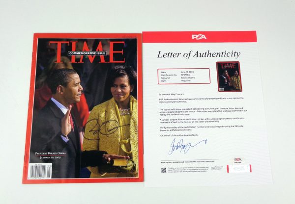 President Barack Obama Signed Autograph Inauguration Time Magazine With PSA/DNA COA