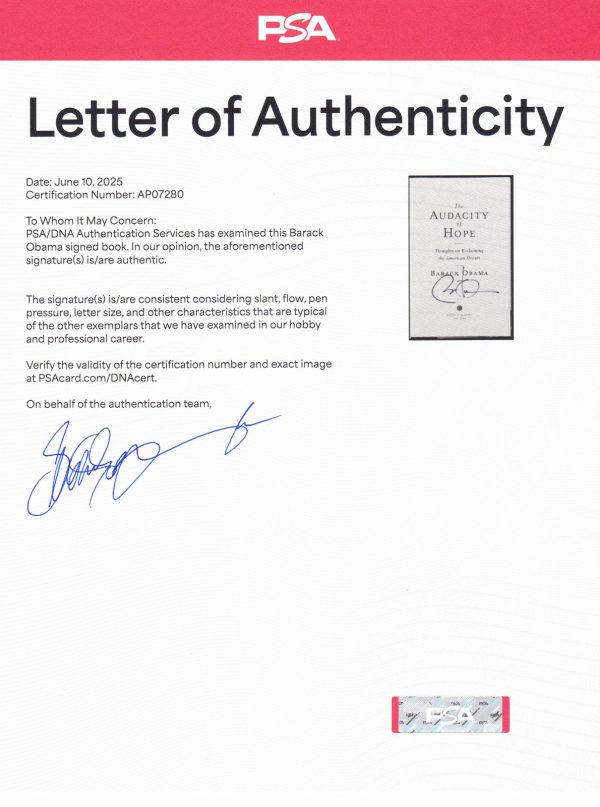 President Barack Obama Signed Autograph The Audacity of Hope Book With PSA/DNA COA - Image 3
