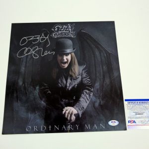 Ozzy Osbourne Black Sabbath Signed Autograph Record Insert Poster With PSA/DNA COA A