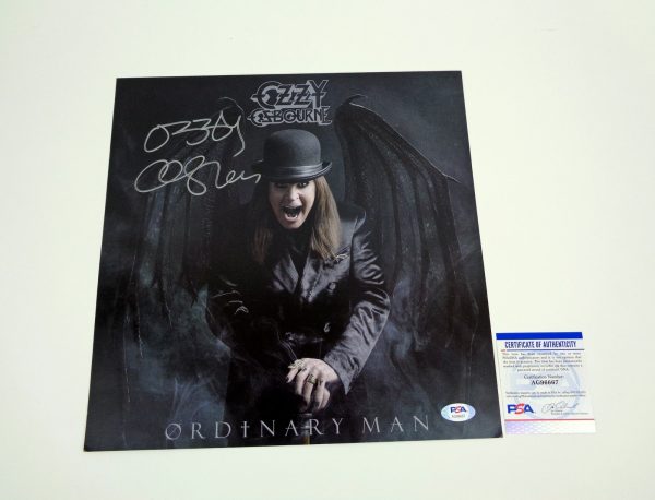 Ozzy Osbourne Black Sabbath Signed Autograph Record Insert Poster With PSA/DNA COA A