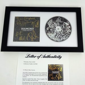 Def Leppard Full Band Signed Autograph Diamond Star Halos CD Framed With PSA/DNA COA