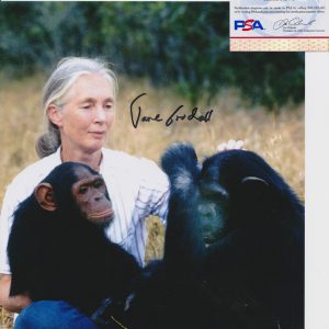 Jane Goodall Chimpanzees Animal Rights Peace Signed Autograph 8x10 Photo With PSA/DNA COA A