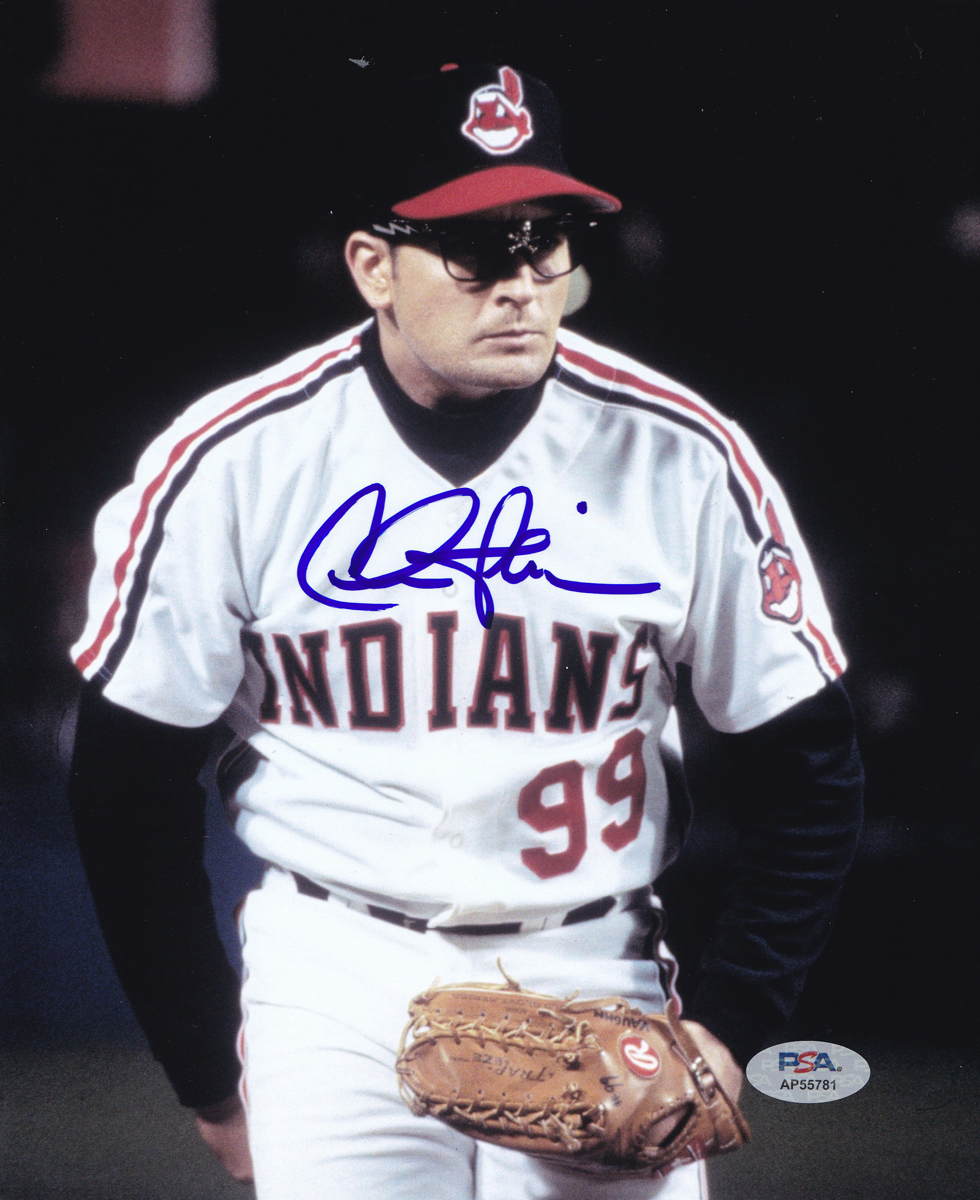 Charlie Sheen Major League Signed Autograph 8x10 Photo With PSA/DNA COA B
