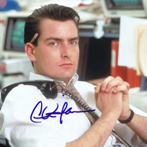 Charlie Sheen Wall Street Signed Autograph 8x10 Photo With PSA/DNA COA C