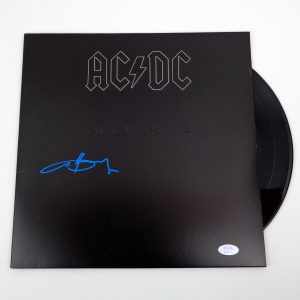 Angus Young AC/DC Signed Autograph Back In Black Vinyl Record Album With PSA/DNA COA
