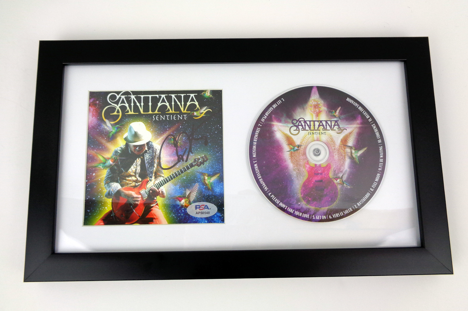 Carlos Santana Signed Autograph Sentient CD Framed With PSA/DNA COA A
