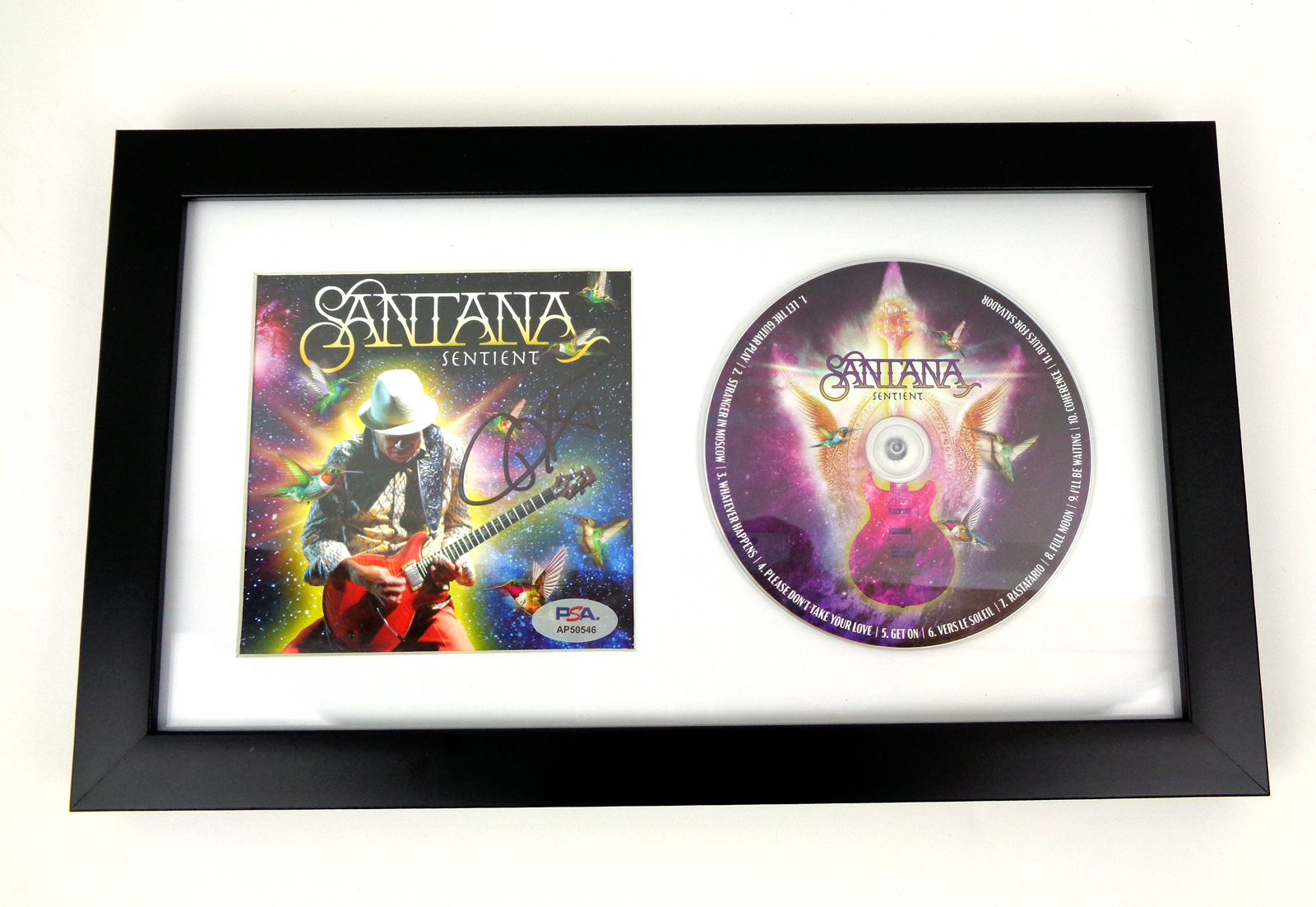 Carlos Santana Signed Autograph Sentient CD Framed With PSA/DNA COA B
