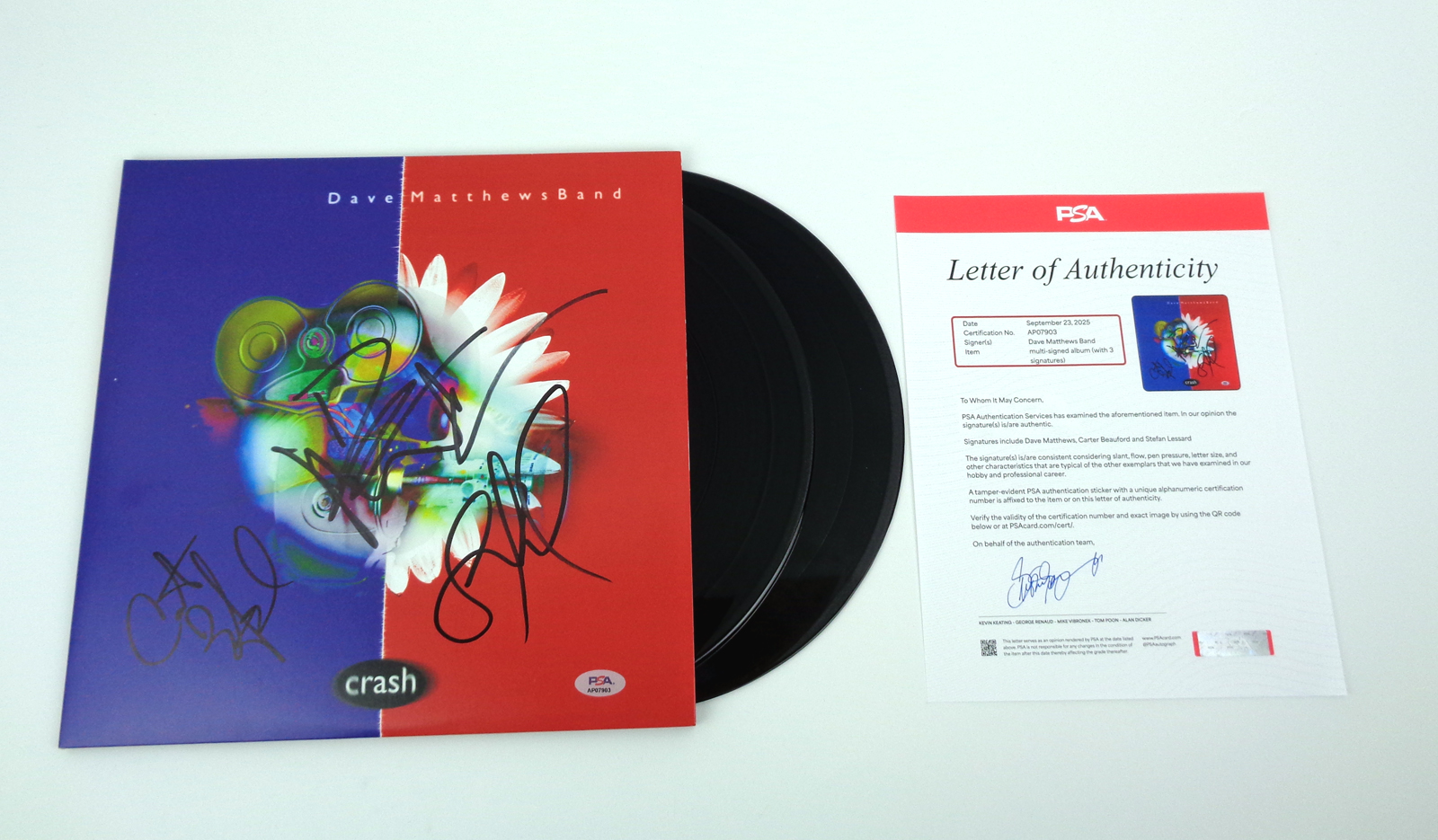 Dave Matthews Band DMB Signed Autograph Crash Vinyl Record Album With PSA/DNA COA