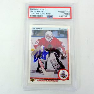 Ed Belfour 1990-1991 Upperdeck Signed Autograph Auto Rookie Card RC With PSA/DNA COA A
