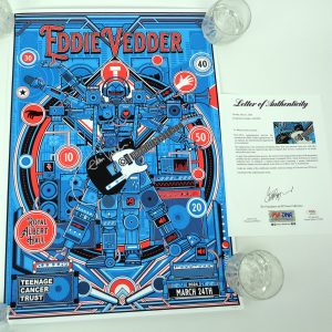 Eddie Vedder Pearl Jam Signed Autograph Concert Show Poster /100 With PSA/DNA COA