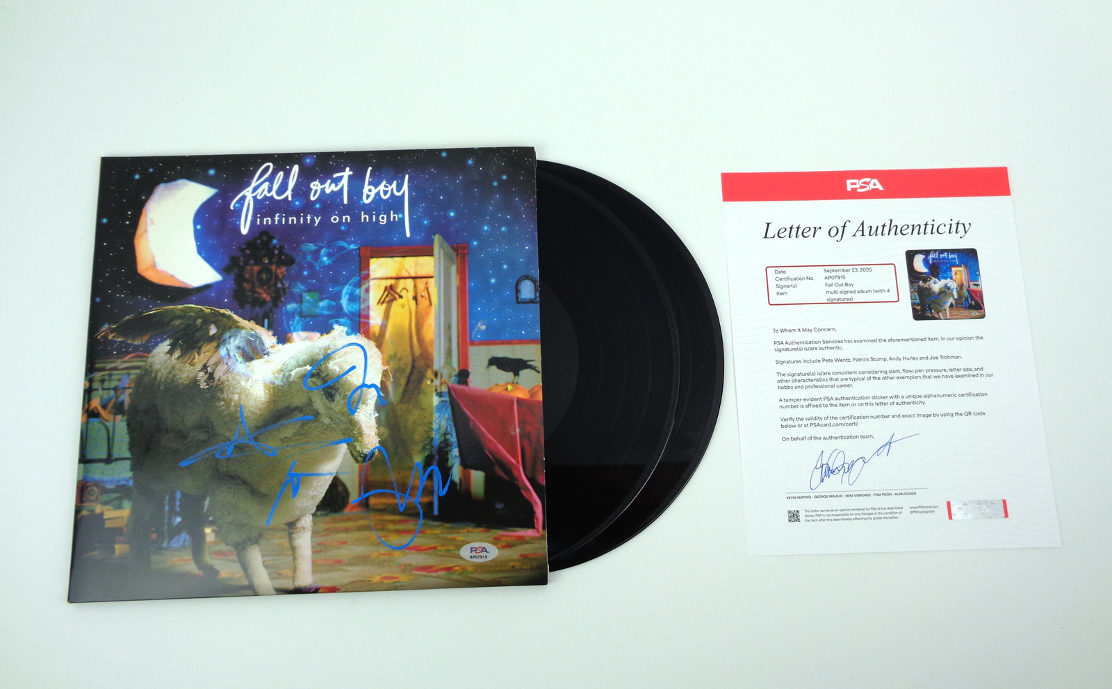Fall Out Boy FOB Band Signed Autograph Infinity On High Vinyl Record Album With PSA/DNA COA