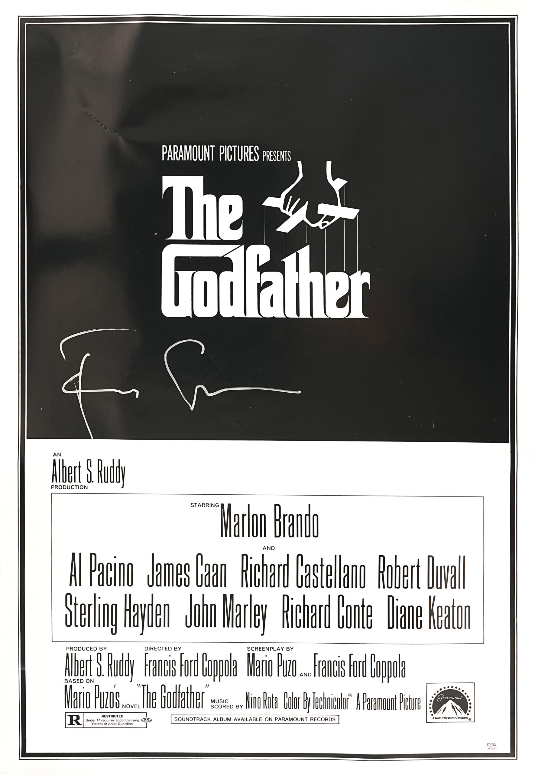 Francis Ford Coppola Signed Autograph The Godfather Full Size Movie Poster With PSA/DNA COA