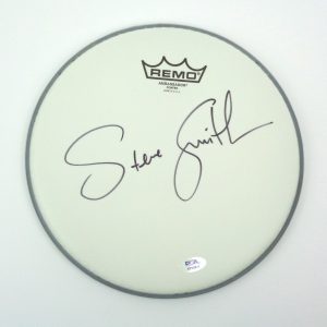 Steve Smith Journey Drummer Signed Autograph Drum Head Drumhead With PSA/DNA COA