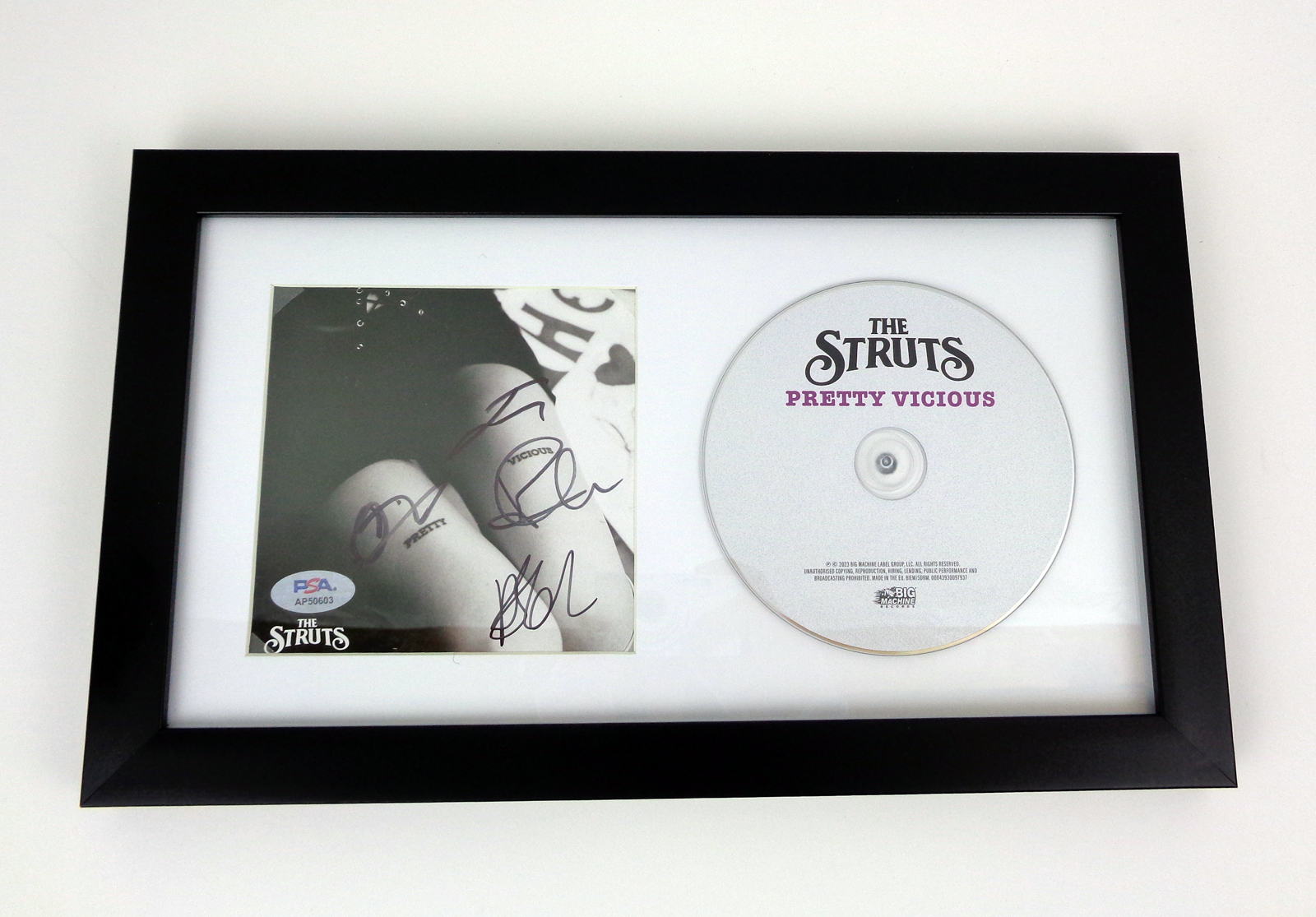 The Struts Band Signed Autograph Pretty Vicious CD Framed With PSA/DNA COA A
