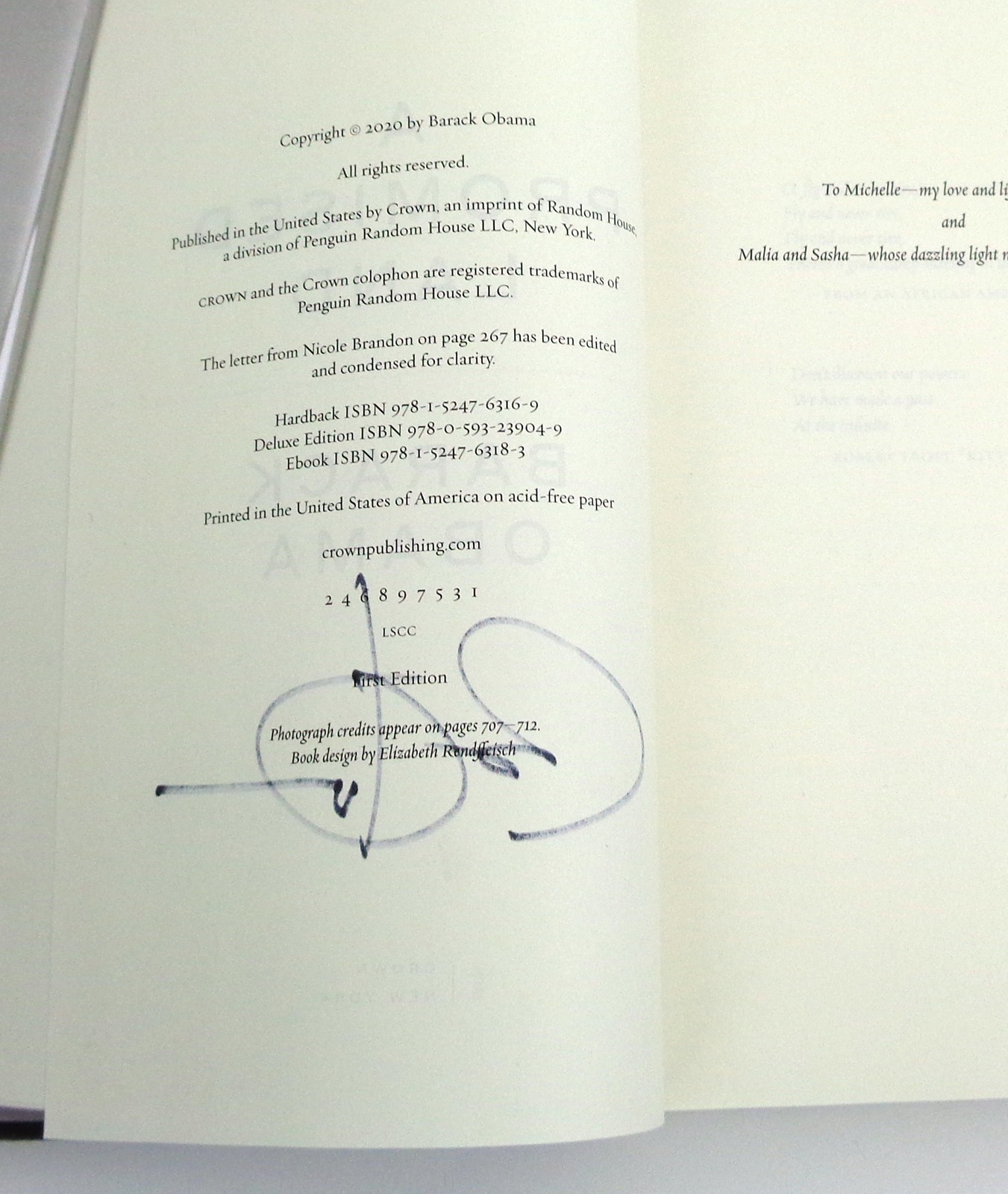 Barack Obama President Signed Autograph A Promised Land 1st/1st Book PSA/DNA COA