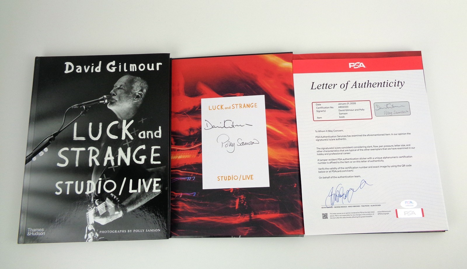 David Gilmour Pink Floyd Signed Autograph Luck And Strange Live Book PSA/DNA COA
