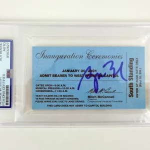 President George W Bush Signed Autograph 2001 Inauguration Ticket With PSA/DNA COA