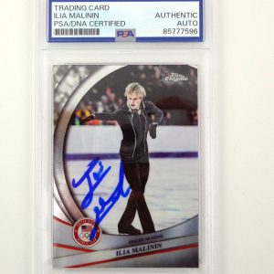 Ilia Malinin USA 2026 Olympics Skating Signed Auto Topps Chrome RC PSA/DNA COA A