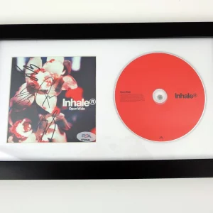 Inhaler Entire Band Signed Autograph Open Wide CD Framed With PSA/DNA COA B