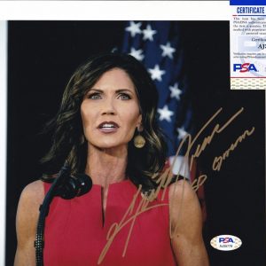 Kristi Noem South Dakota Governor 2024 Signed Autograph 8x10 Photo PSA/DNA COA B