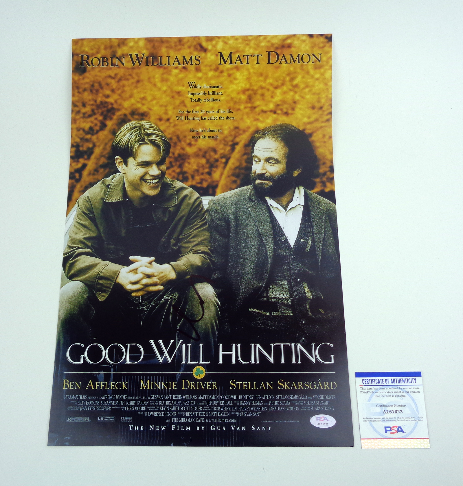 Matt Damon Signed Autograph Good Will Hunting Movie Poster PSA/DNA COA