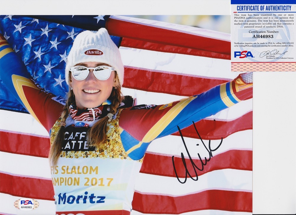 Mikaela Shiffrin 2026 Milan Olympics Signed Autograph 8x10 Photo PSA/DNA COA A