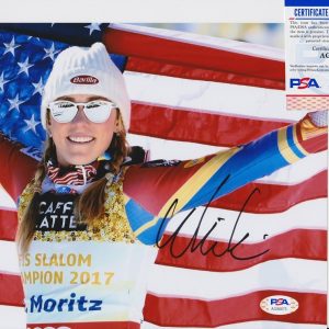 Mikaela Shiffrin 2026 Milan Olympics Signed Autograph 8x10 Photo PSA/DNA COA B