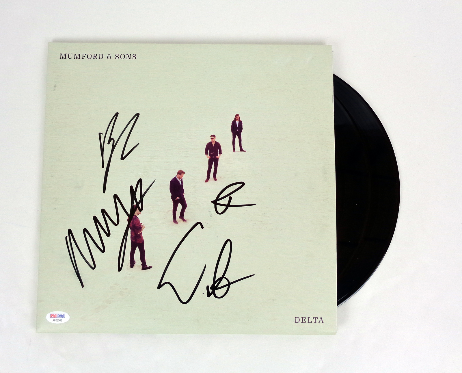 Mumford And Sons Full Band Signed Autograph Delta Vinyl Record Album PSA/DNA COA