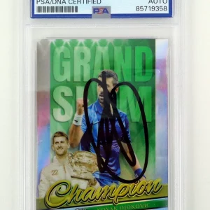 Novak Djokovic Signed 2024 Topps Chrome Grand Slam Insert Auto Card PSA/DNA COA
