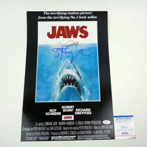 Steven Spielberg Signed Autograph Jaws Movie Poster With PSA/DNA COA