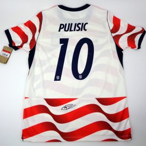 Christian Pulisic Captain America USA 2026 World Cup Signed Autograph Official Home Jersey With PSA/DNA COA (Copy)
