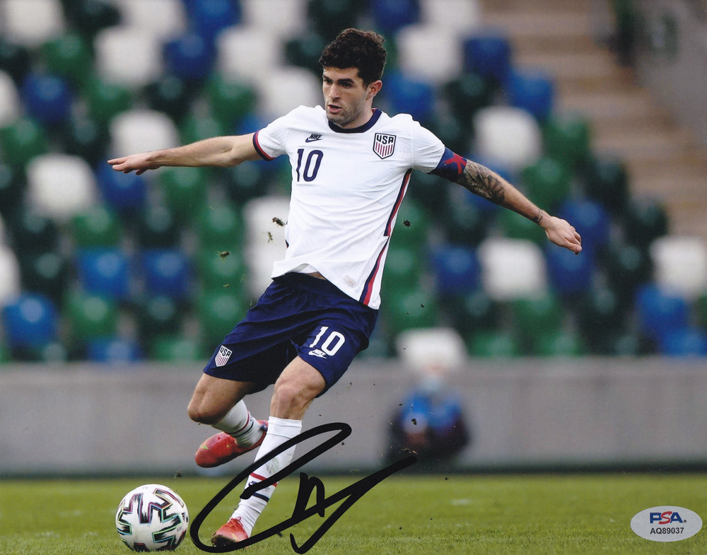 Christian Pulisic Captain America USA Soccer World Cup 2026 Signed Autograph 8x10 Photo With PSA/DNA COA A (Copy)