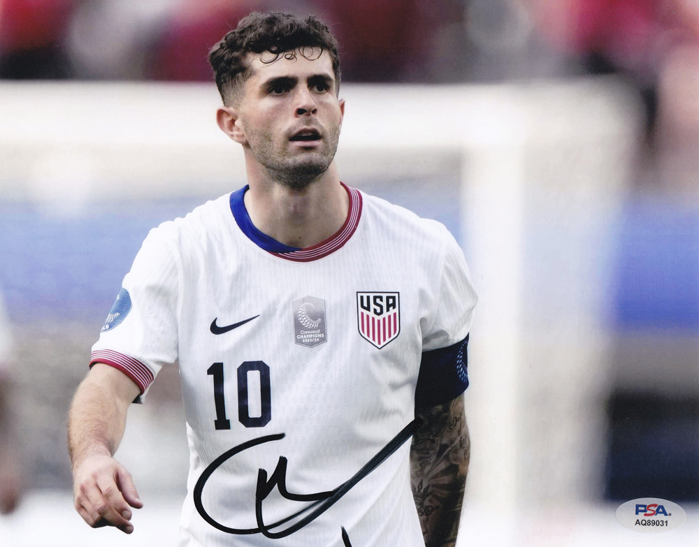 Christian Pulisic Captain America USA Soccer World Cup 2026 Signed Autograph 8x10 Photo With PSA/DNA COA A (Copy)