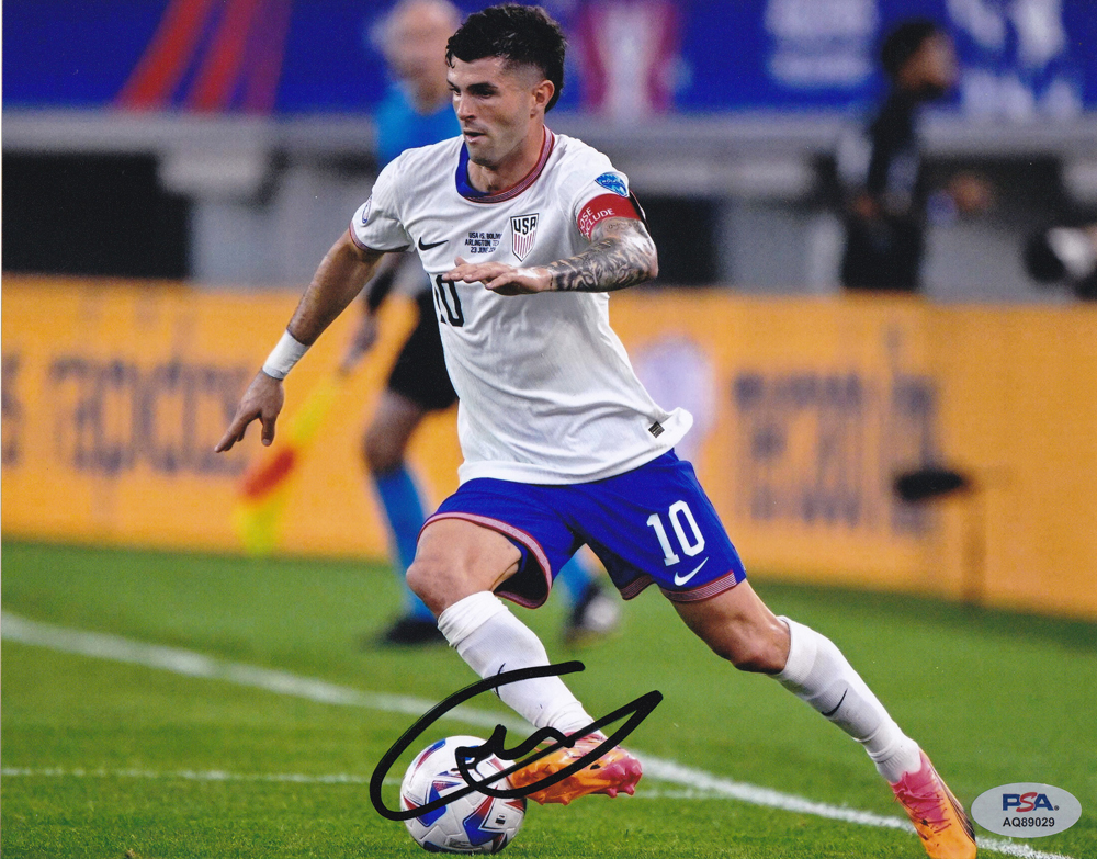 Christian Pulisic Captain America USA Soccer World Cup 2026 Signed Autograph 8x10 Photo With PSA/DNA COA A (Copy)
