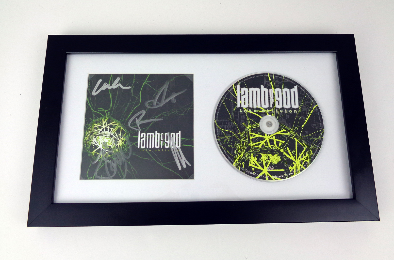 Lamb of God Band Signed Autograph Into Oblivion CD Framed With PSA/DNA COA B