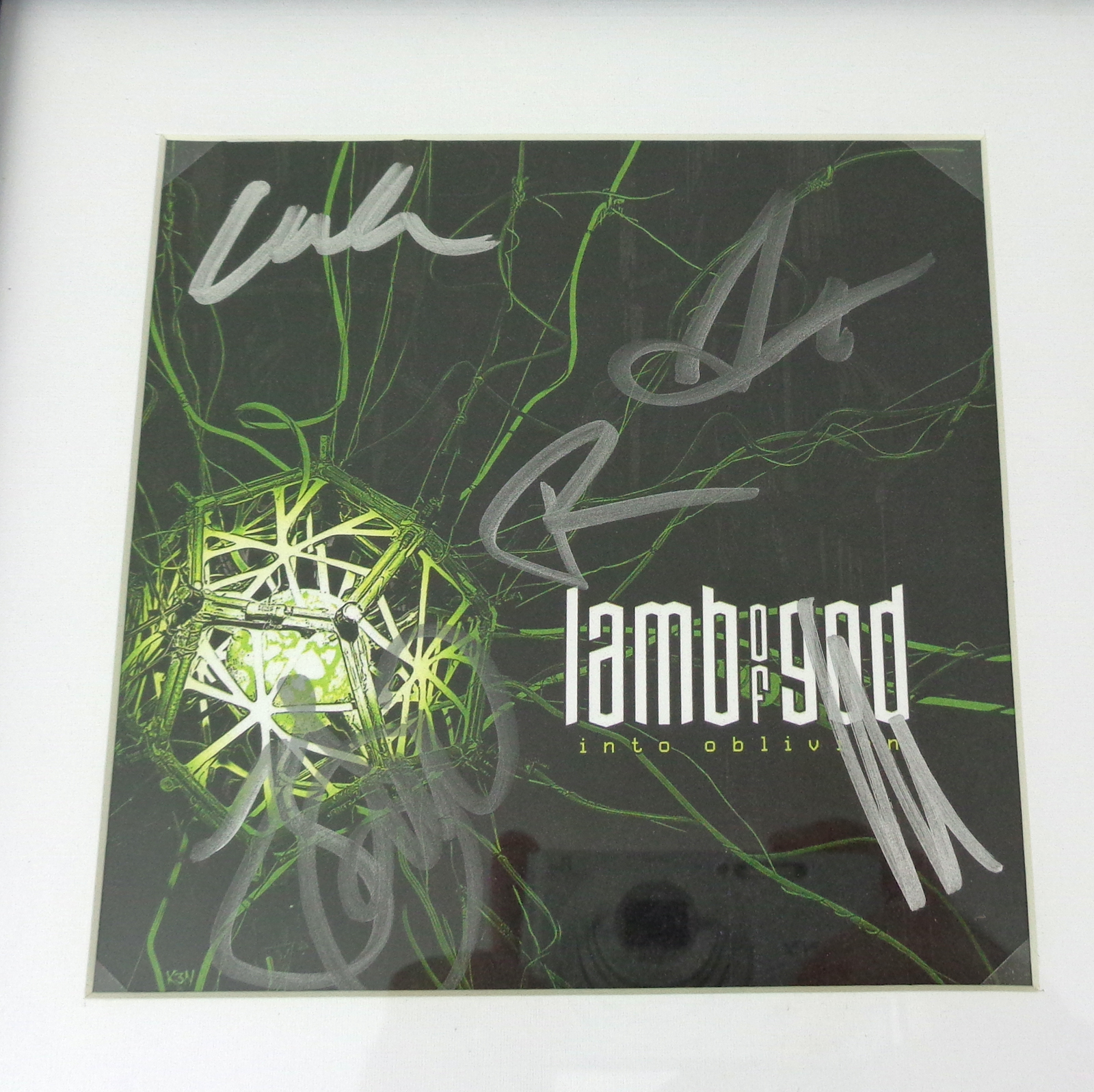 Lamb of God Band Signed Autograph Into Oblivion CD Framed With PSA/DNA COA B