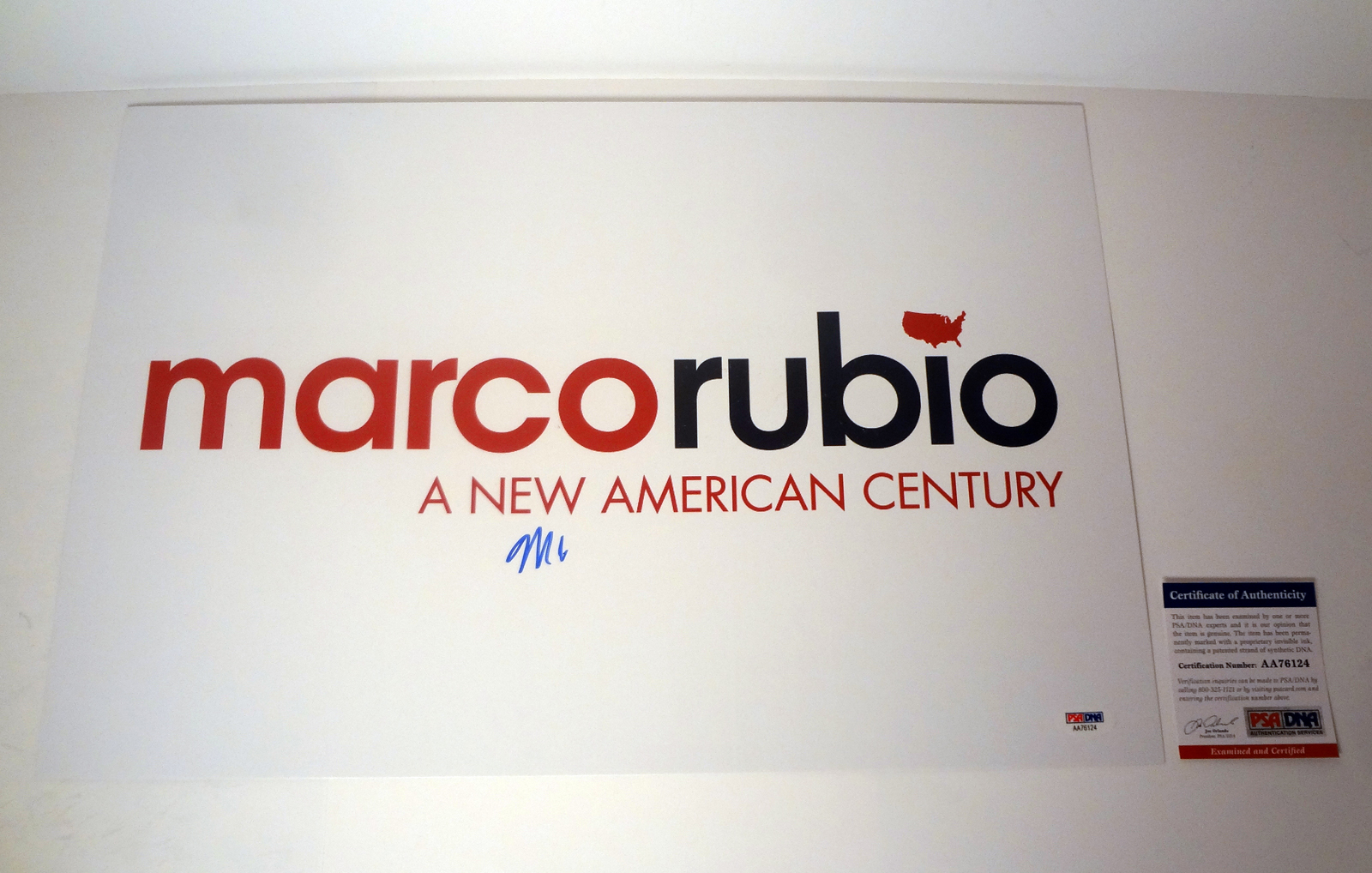 Marco Rubio For President 2016 2028 Signed Autograph Campaign Rally Poster Sign With PSA/DNA COA
